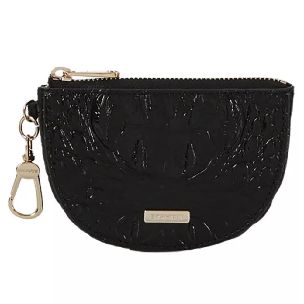 Brahmin Britt Leather Black Melbourne Coin Purse / Wallet NWT Crocodile Embossed